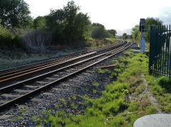 GWR towards Cwmbran and site of Ponthir Station, July 2011